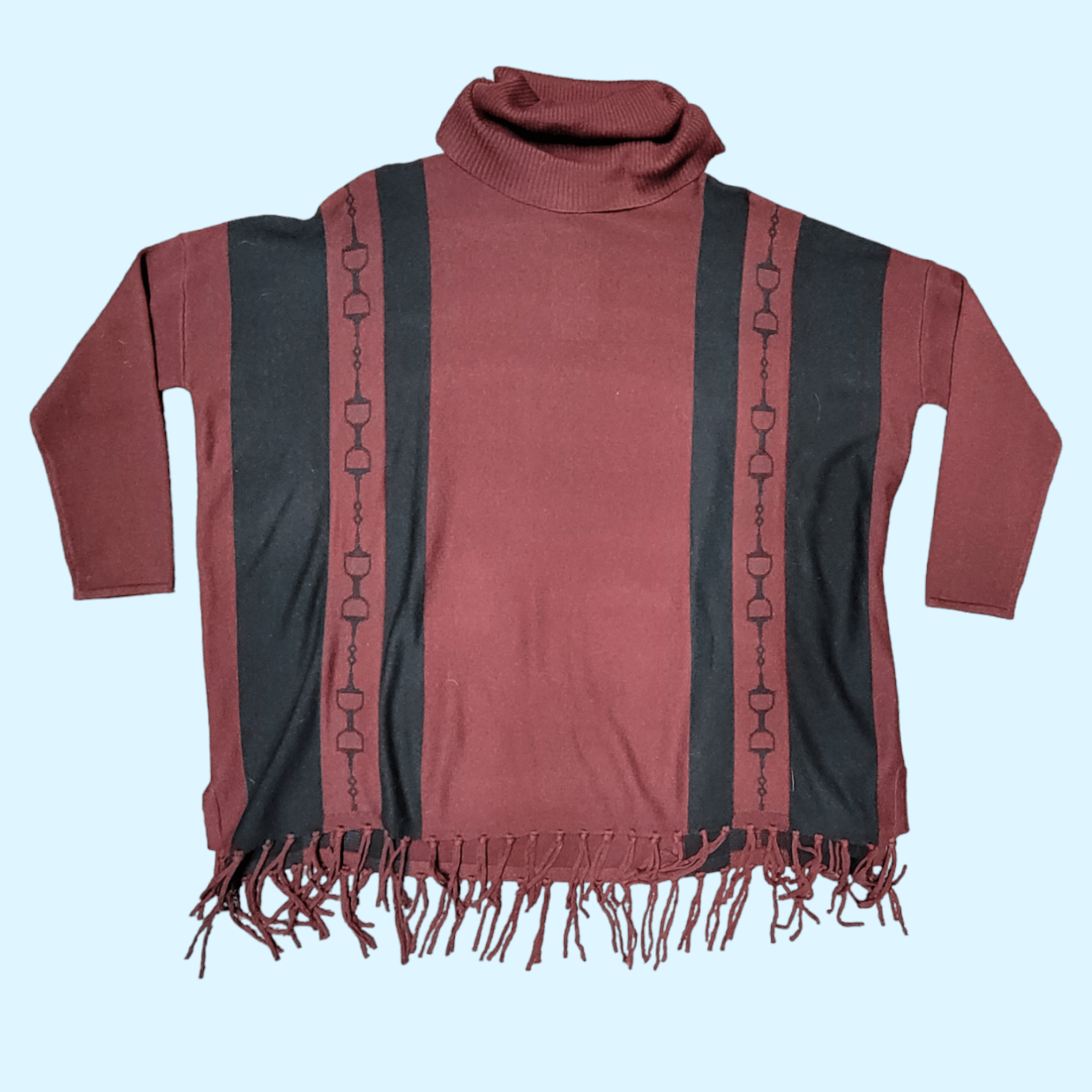 EQL By Kerrits Turtleneck Poncho in Burgundy - Small/Medium NWT - Equine Exchange Tack Shop