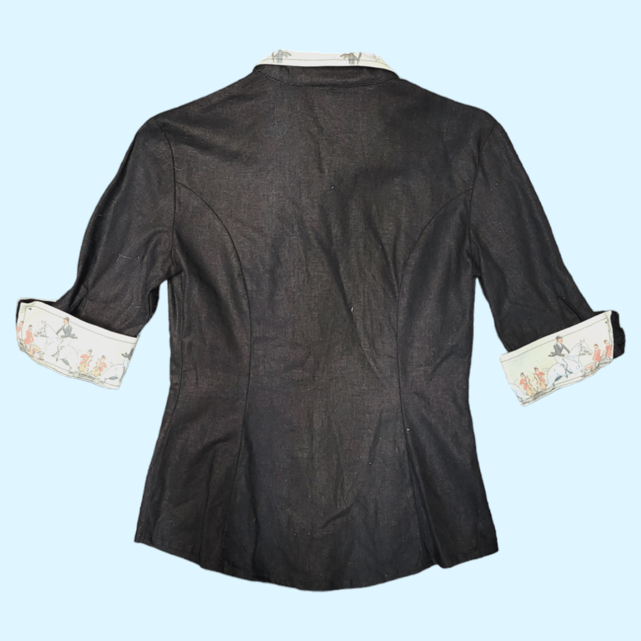 Middy N' Me Half Sleeve Blouse With Hunt Scene - Size 6 - Equine Exchange Tack Shop