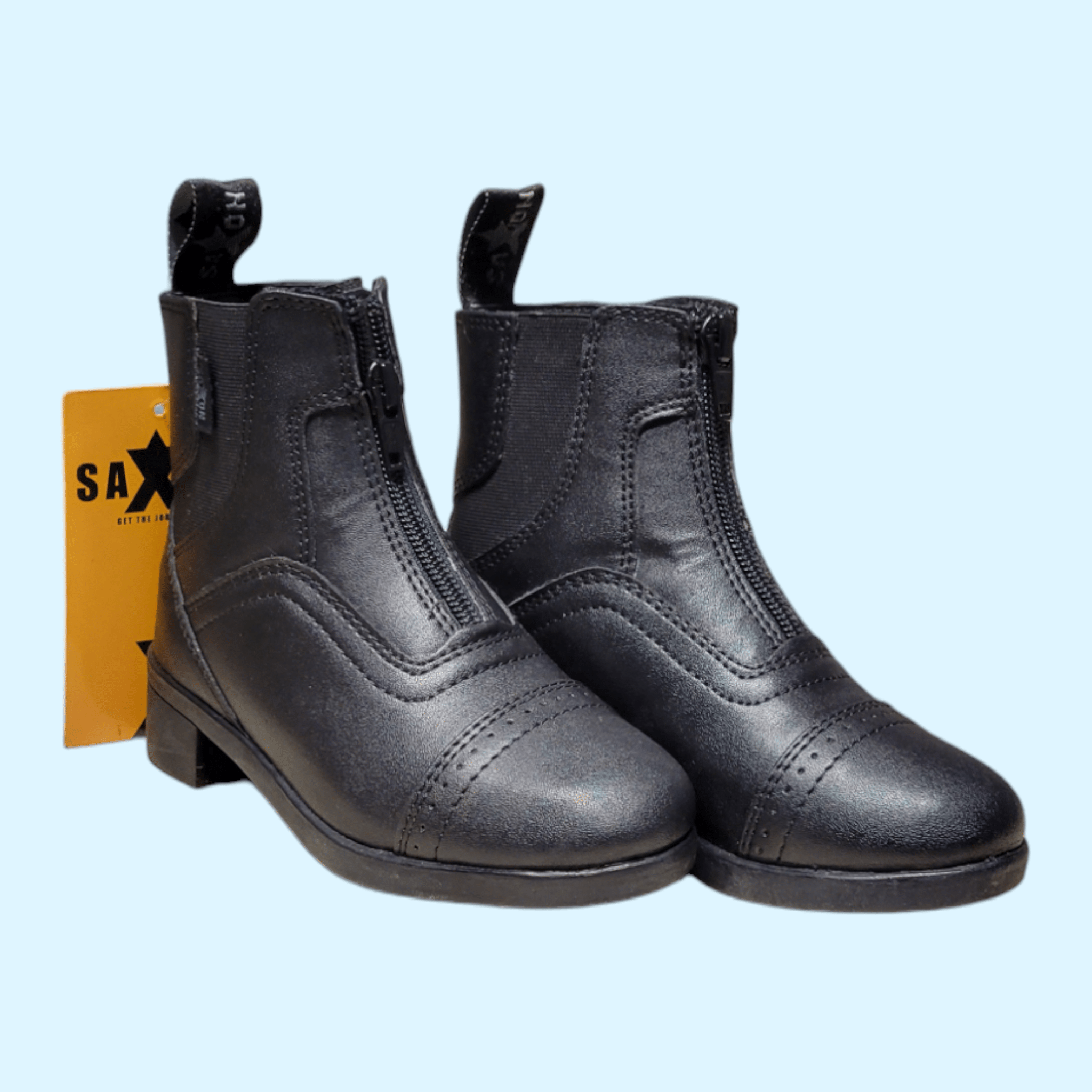 Saxon Kids' Syntovia Zip Paddock Boots in Black - CH 10 - Equine Exchange Tack Shop