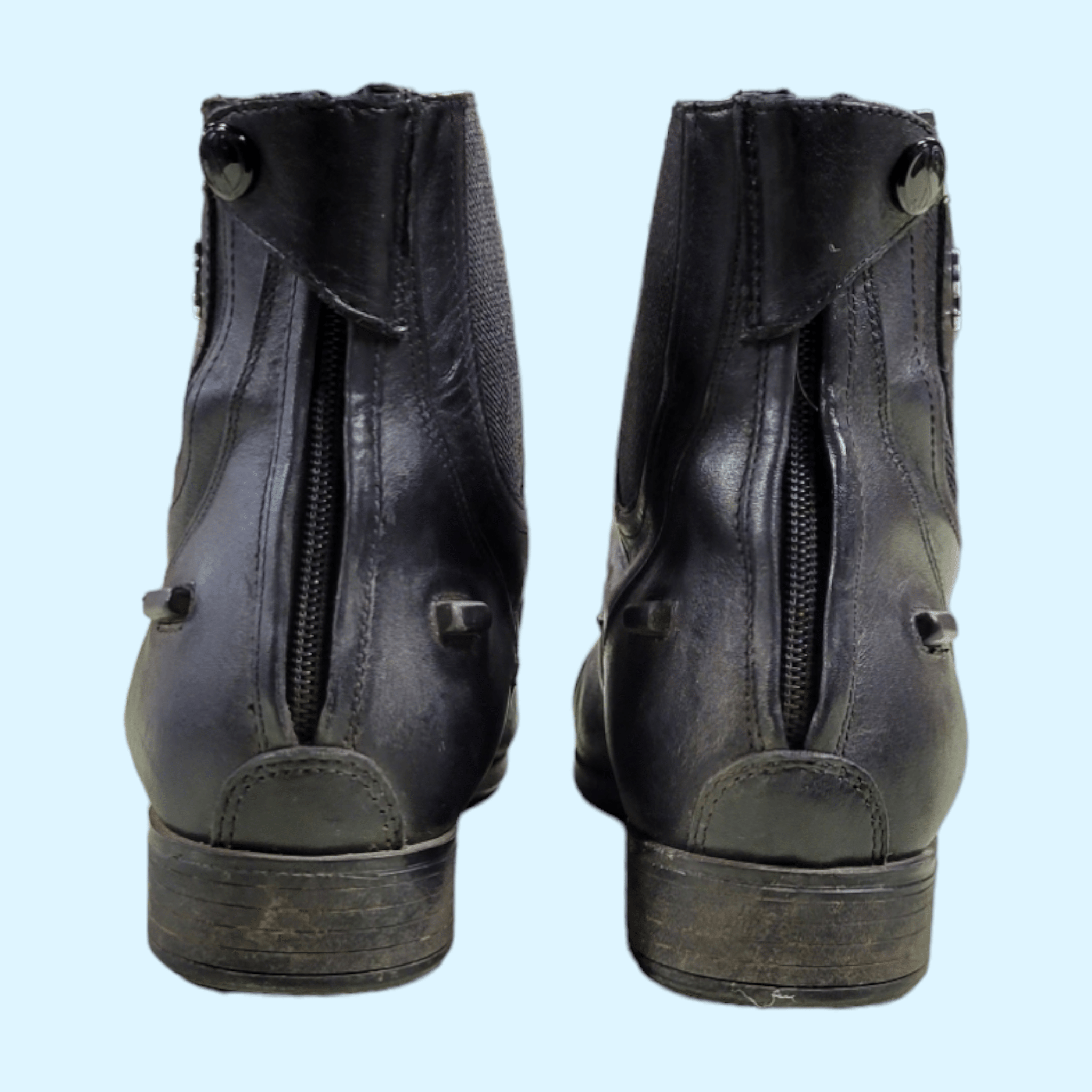 Tredstep Medici II Rear Zip Front Lace Paddock Boots in Black - 39/8-8.5 - Equine Exchange Tack Shop
