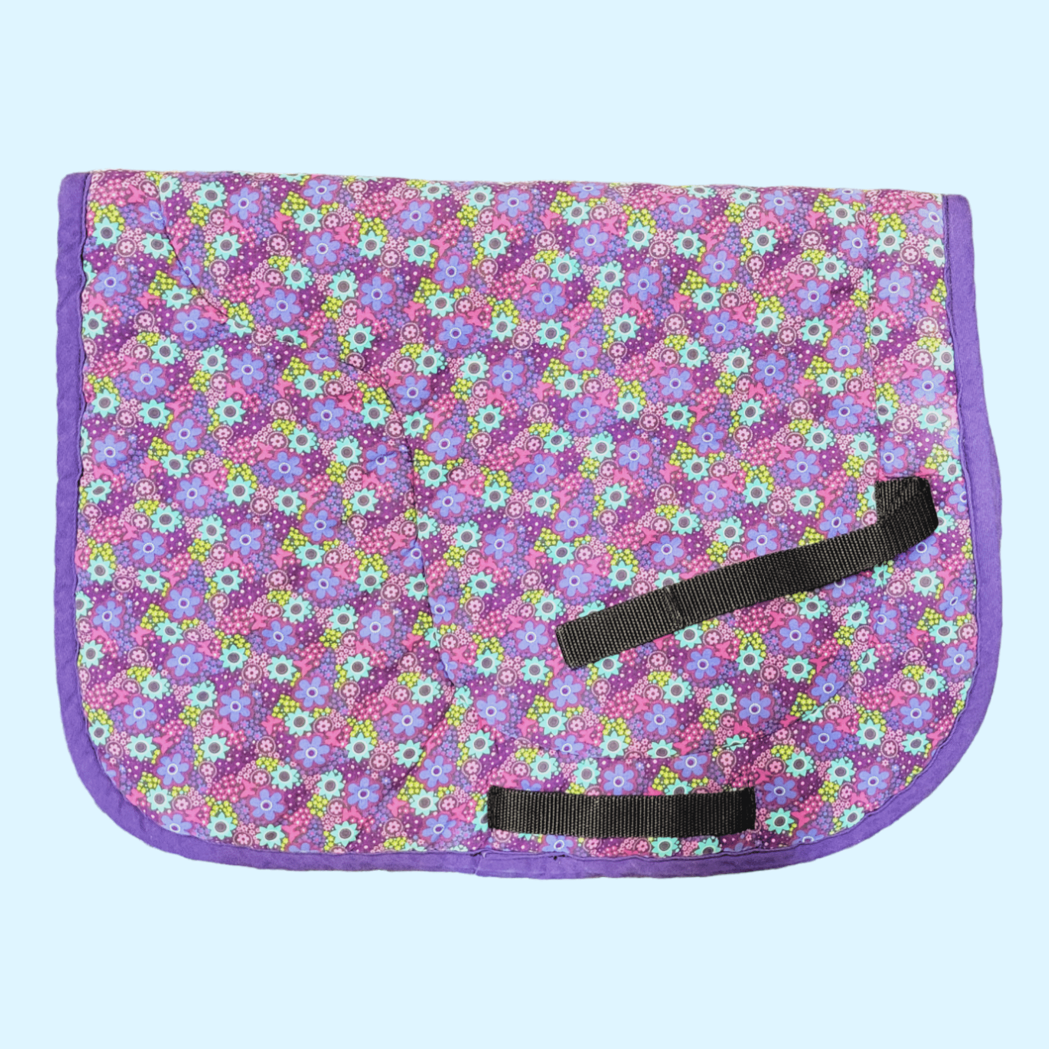 Toklat Small Pony Quilted AP Pad - Purple With Flowers - Equine Exchange Tack Shop