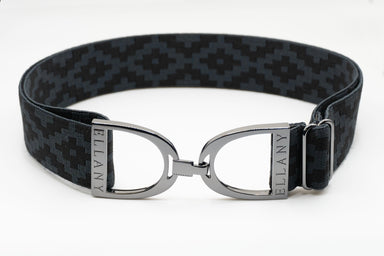 Charcoal Polo - 1.5" Gunmetal Stirrup Elastic Belt - Equine Exchange Tack Shop