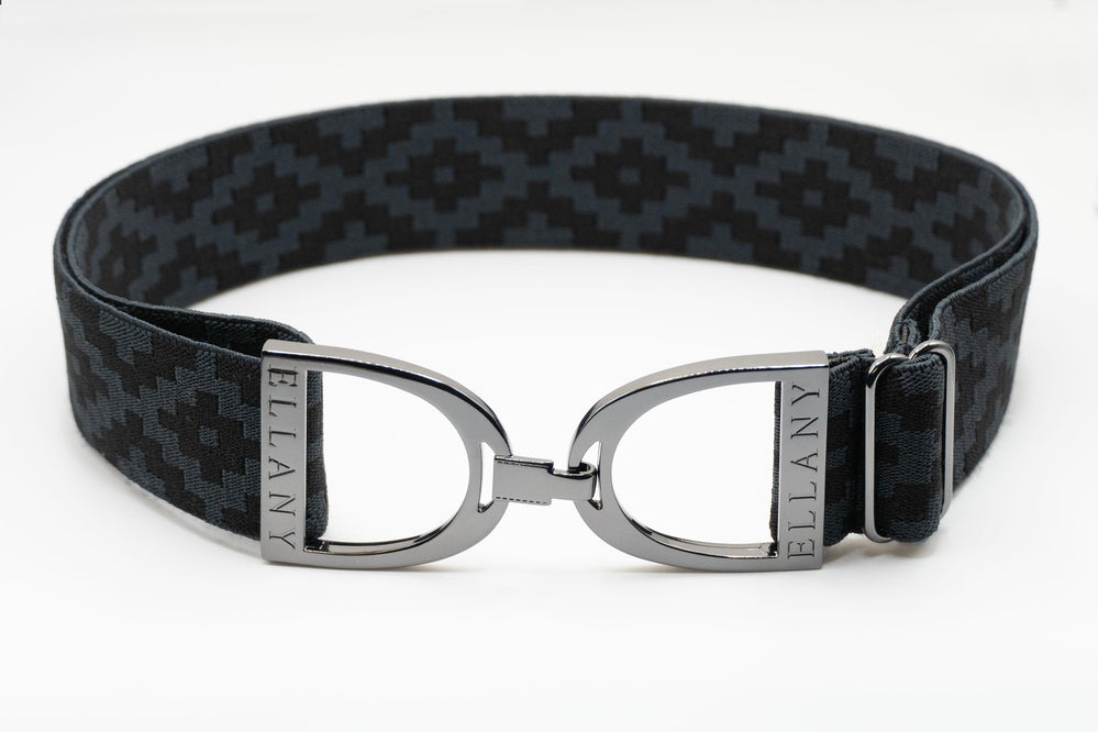 Charcoal Polo - 1.5" Gunmetal Stirrup Elastic Belt - Equine Exchange Tack Shop
