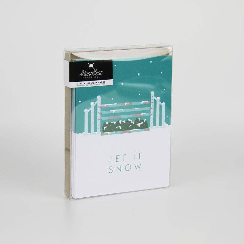 Let It Snow - Equestrian Winter Christmas Card - Hunter Jump - Equine Exchange Tack Shop