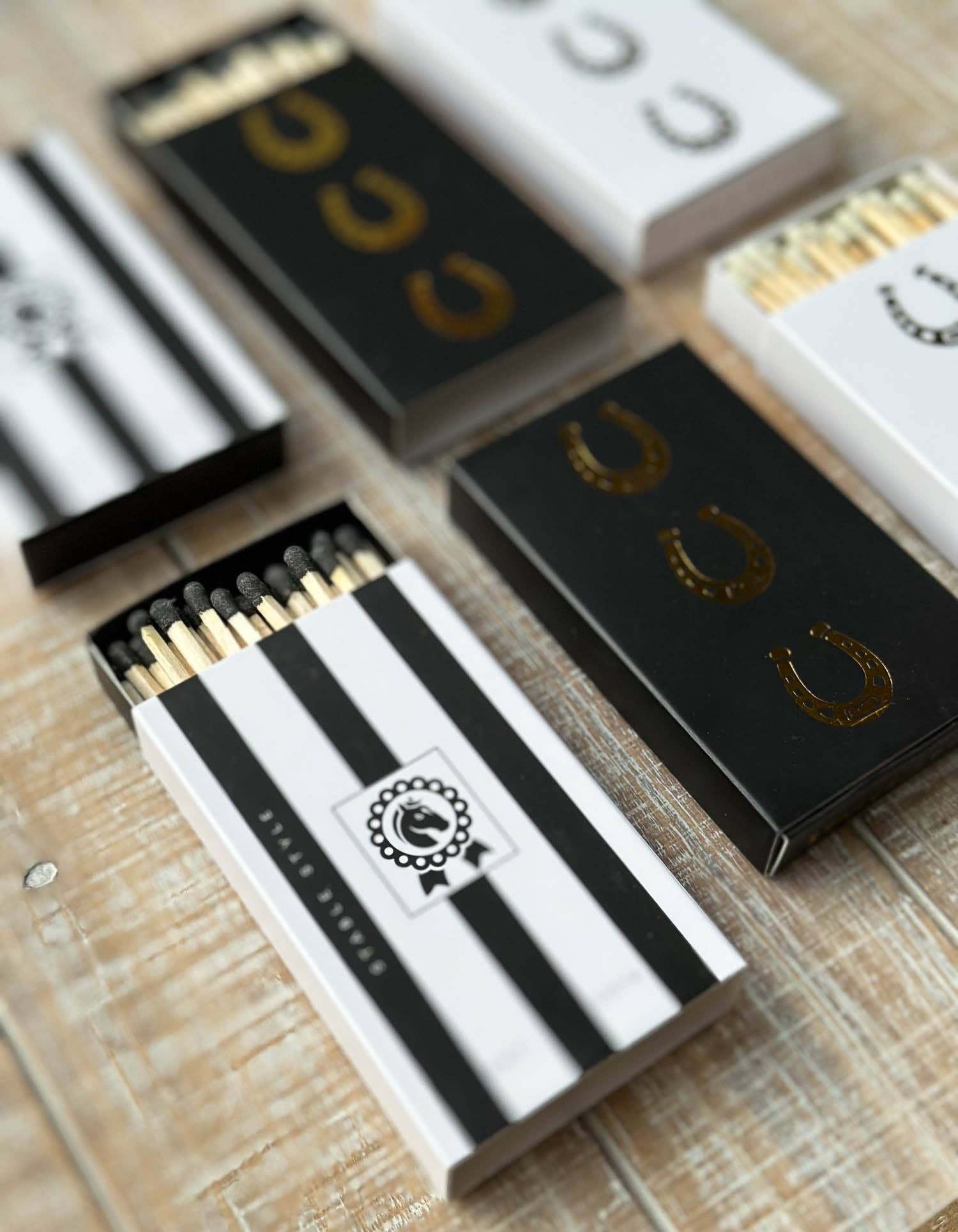 Oversized Black & White Striped Equestrian Matches - Equine Exchange Tack Shop