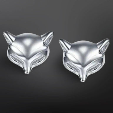 Sterling Silver Mini Fox Mask Hunt Stud Earrings - Equine Exchange Tack Shop