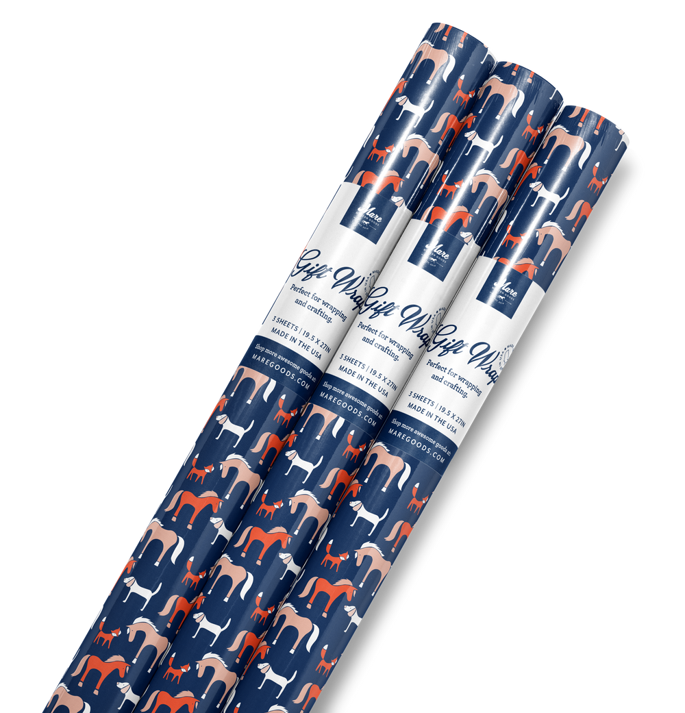 Foxy Wrapping Paper - Equine Exchange Tack Shop