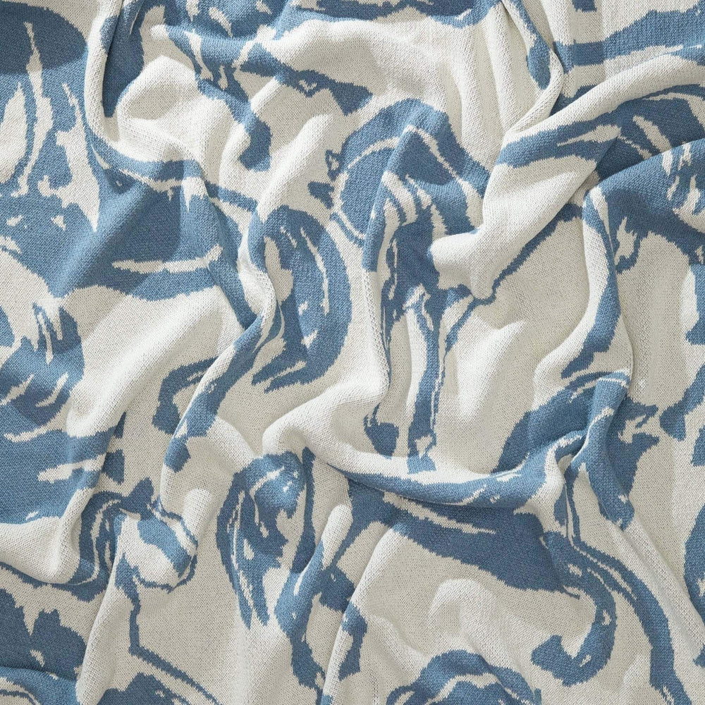 Cotton Sustainable Knit Throw Blanket - Equestrian Abstract Horse - Equine Exchange Tack Shop