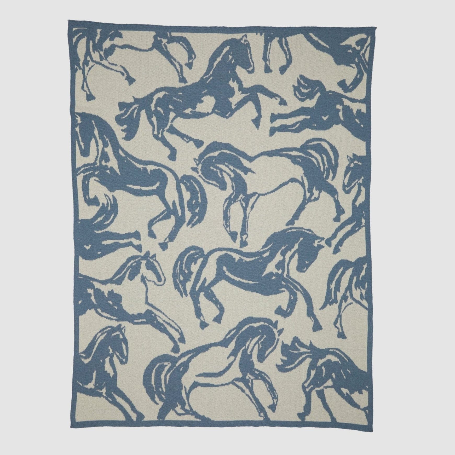 Cotton Sustainable Knit Throw Blanket - Equestrian Abstract Horse - Equine Exchange Tack Shop