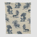 Cotton Sustainable Knit Throw Blanket - Equestrian Toile - Equine Exchange Tack Shop