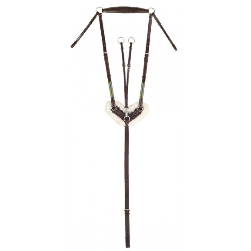 Ovation® Elite Collection- 3-Point Adjustable Sheepskin V-Pad Breastplate with Running Attachment - Equine Exchange Tack Shop