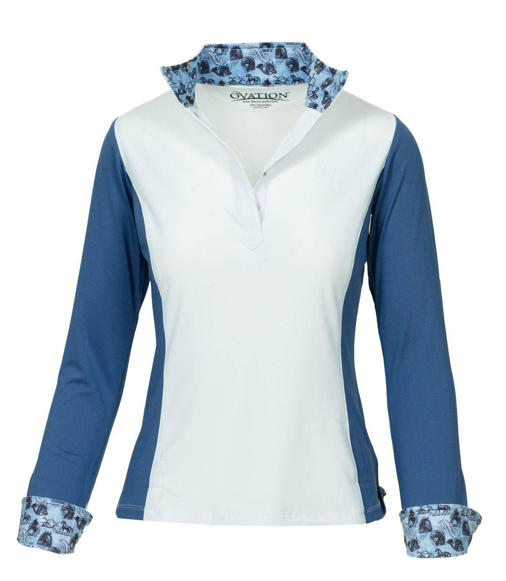 Ovation Ladies' Belmont Long Sleeve Show Shirt - Equine Exchange Tack Shop