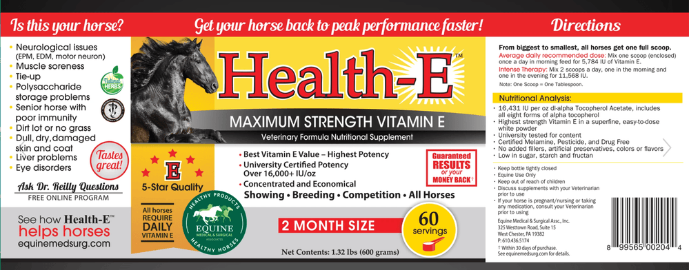 Health-E Max Strength Vitamin E - Equine Exchange Tack Shop