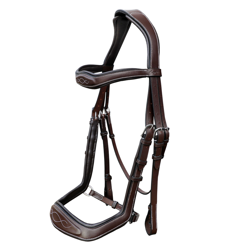 ExionPro Anti-Pressure Anatomic Jumping Raised Padded Fancy Wave Stitched Bridle - Equine Exchange Tack Shop