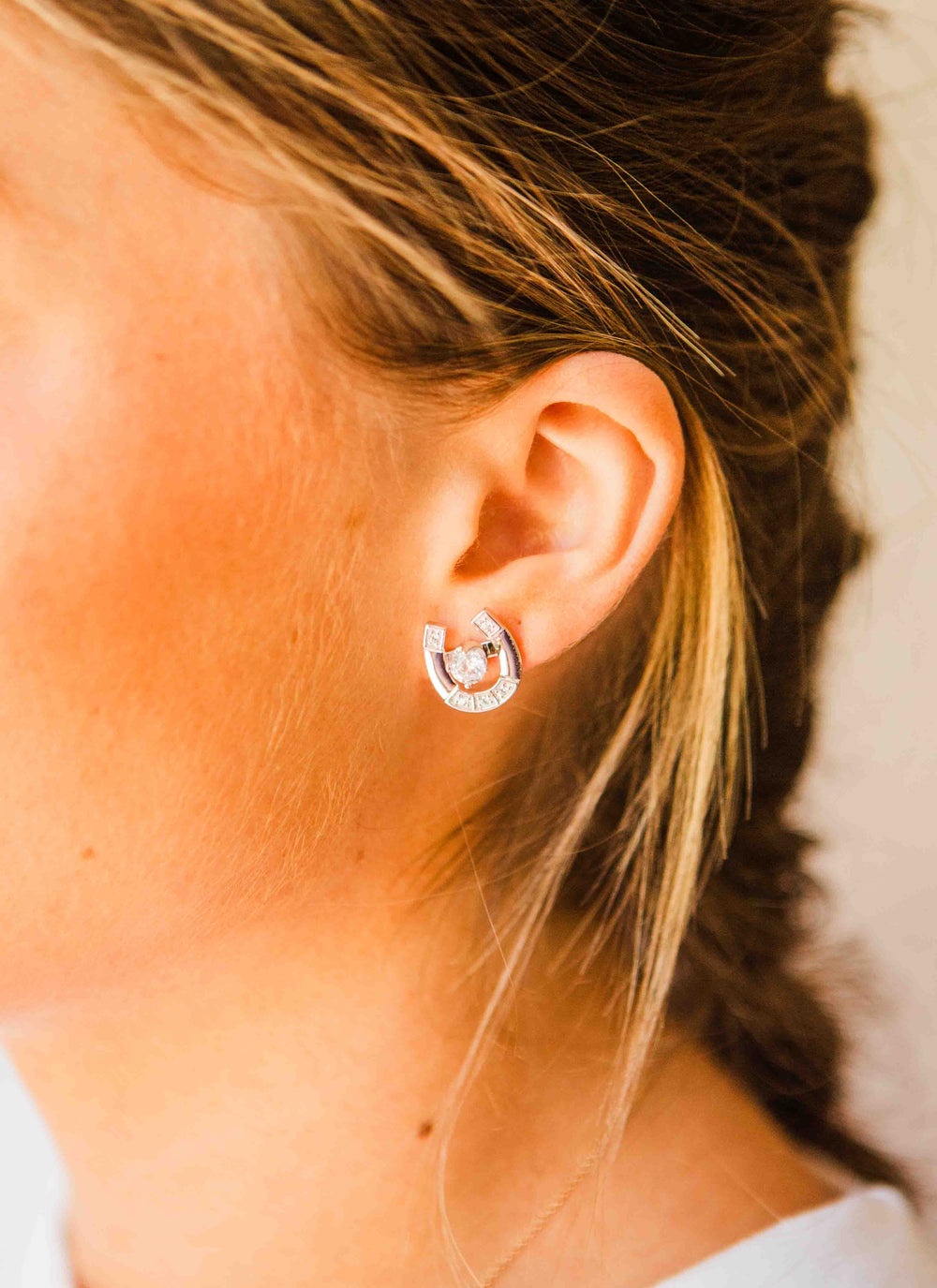 Kelly Herd Horseshoe Jacket Stud Earrings In Sterling Silver - Equine Exchange Tack Shop