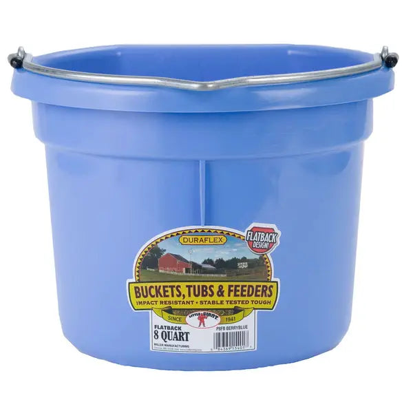 8Qt Flat Back Plastic Bucket