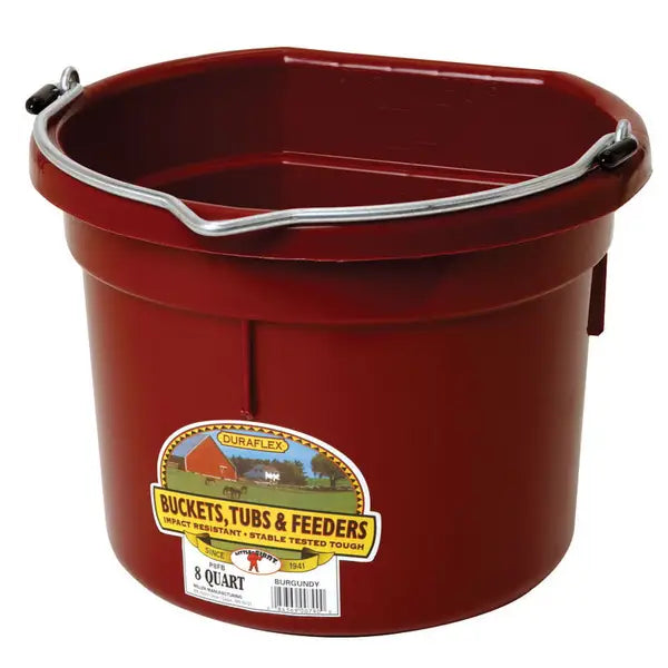 8Qt Flat Back Plastic Bucket