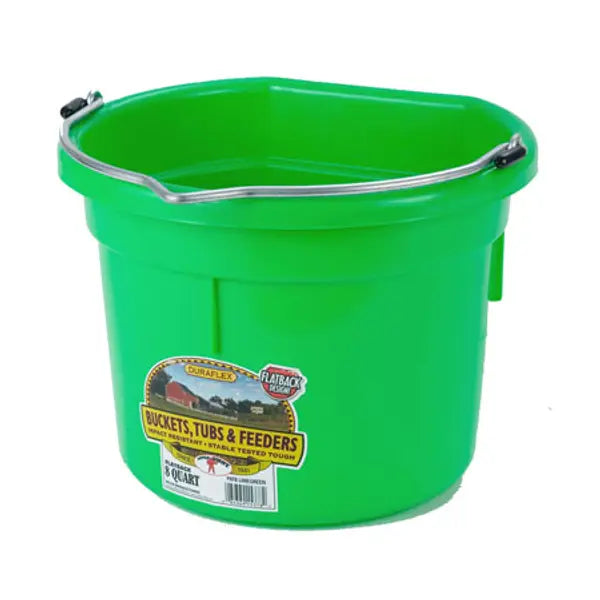 8Qt Flat Back Plastic Bucket