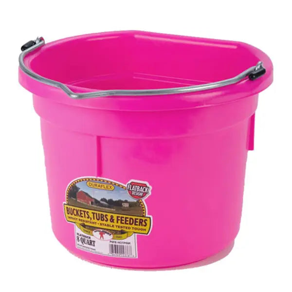 8Qt Flat Back Plastic Bucket