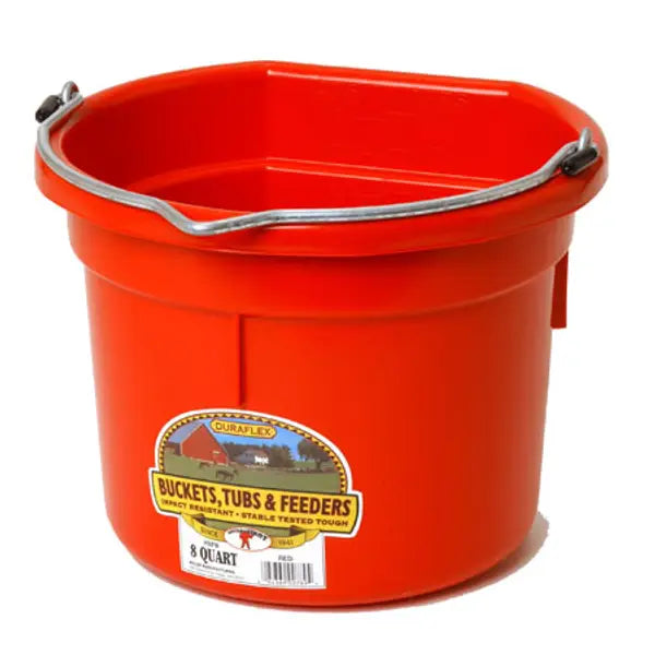 8Qt Flat Back Plastic Bucket