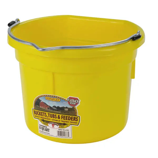 8Qt Flat Back Plastic Bucket