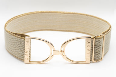 2" Elastic Belt - Gold Dakota w/Gold Stirrup - Equine Exchange Tack Shop