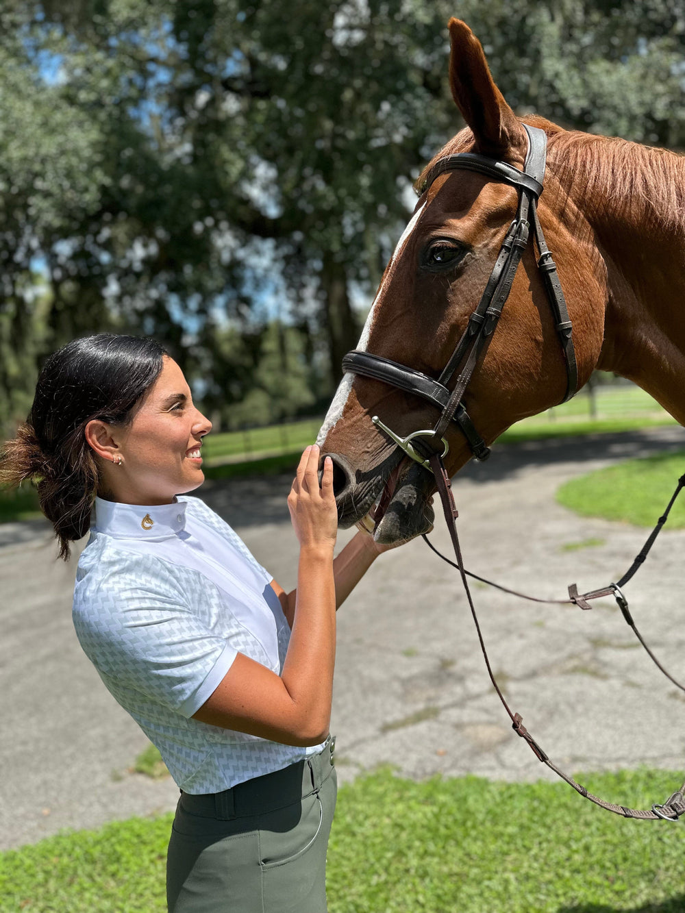 Helen Print Show Shirt - Equine Exchange Tack Shop