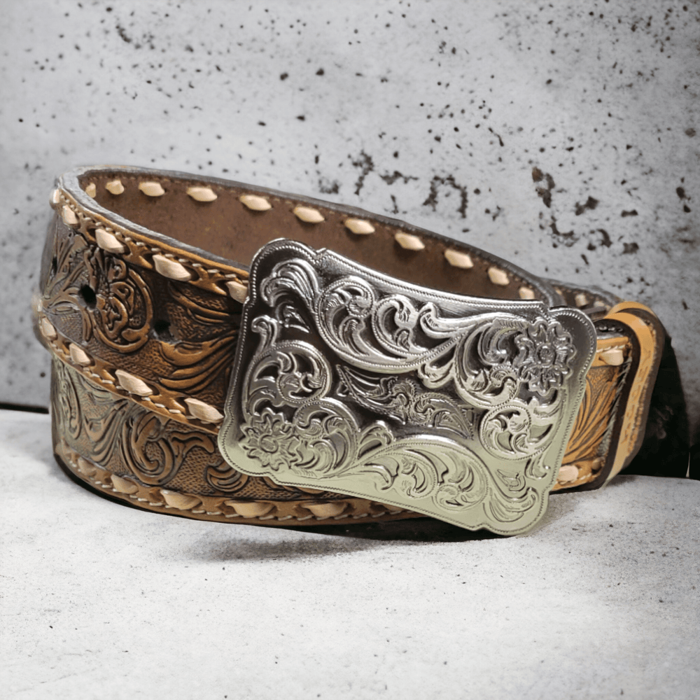 Hooey Floral Hand Tooled Leather Belt - Equine Exchange Tack Shop