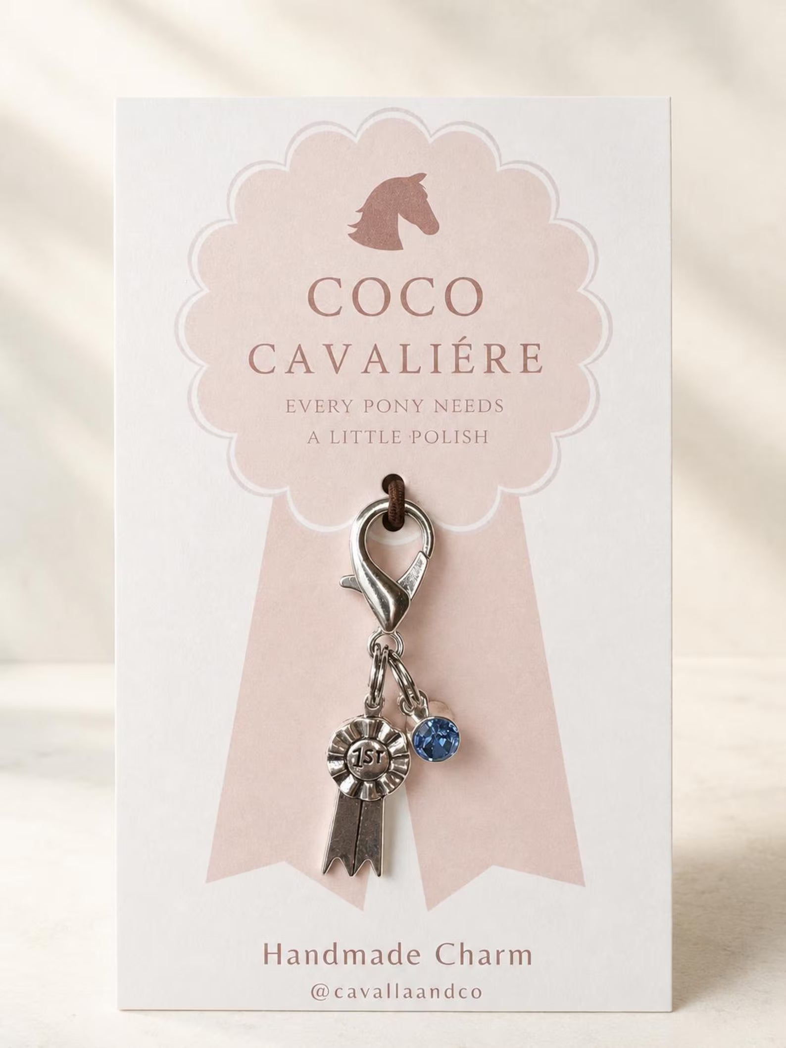 Rosette w/Blue Stone Bridle Charm
