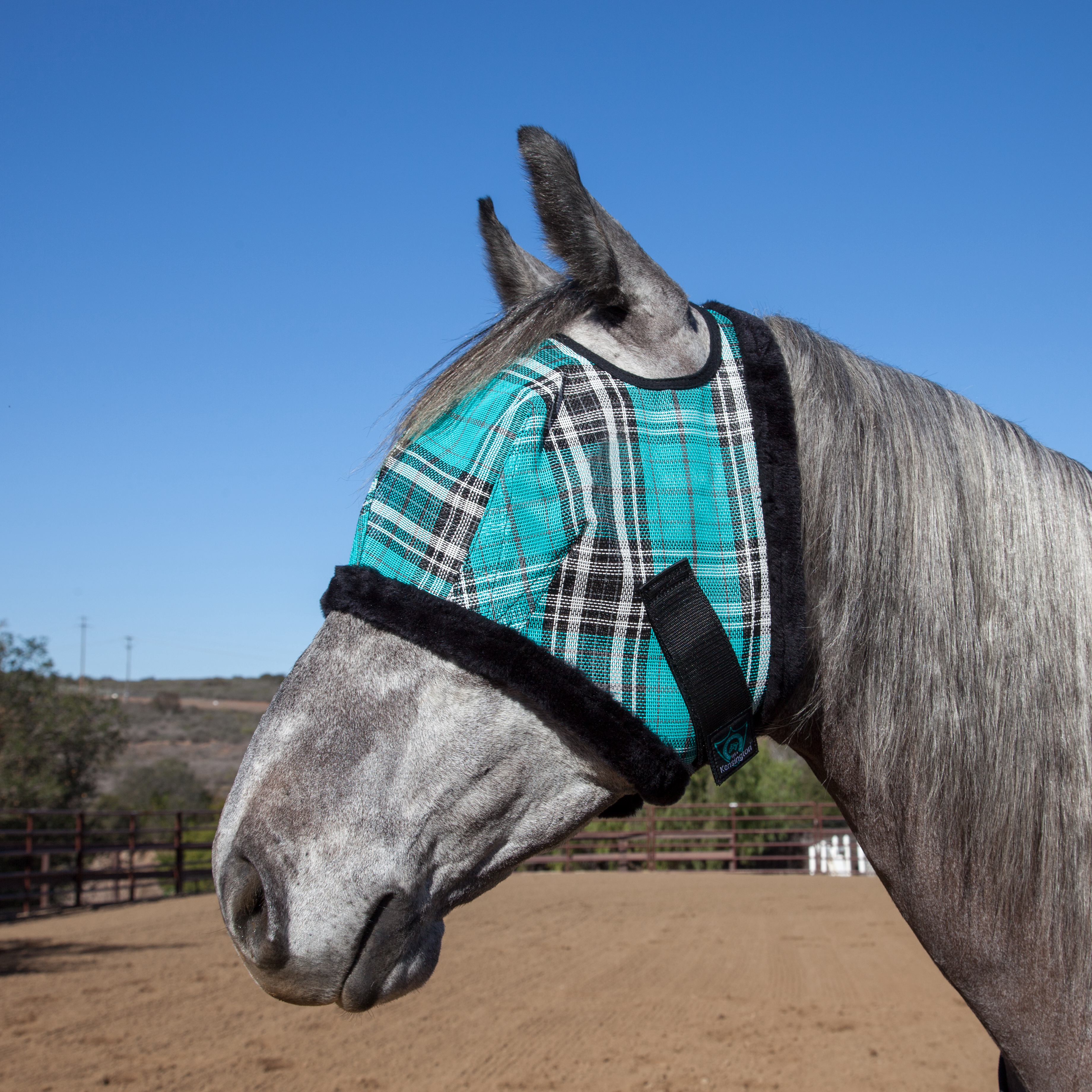Fly Mask with Fleece Trim - Open Ear Design - 73% UV Blocking  