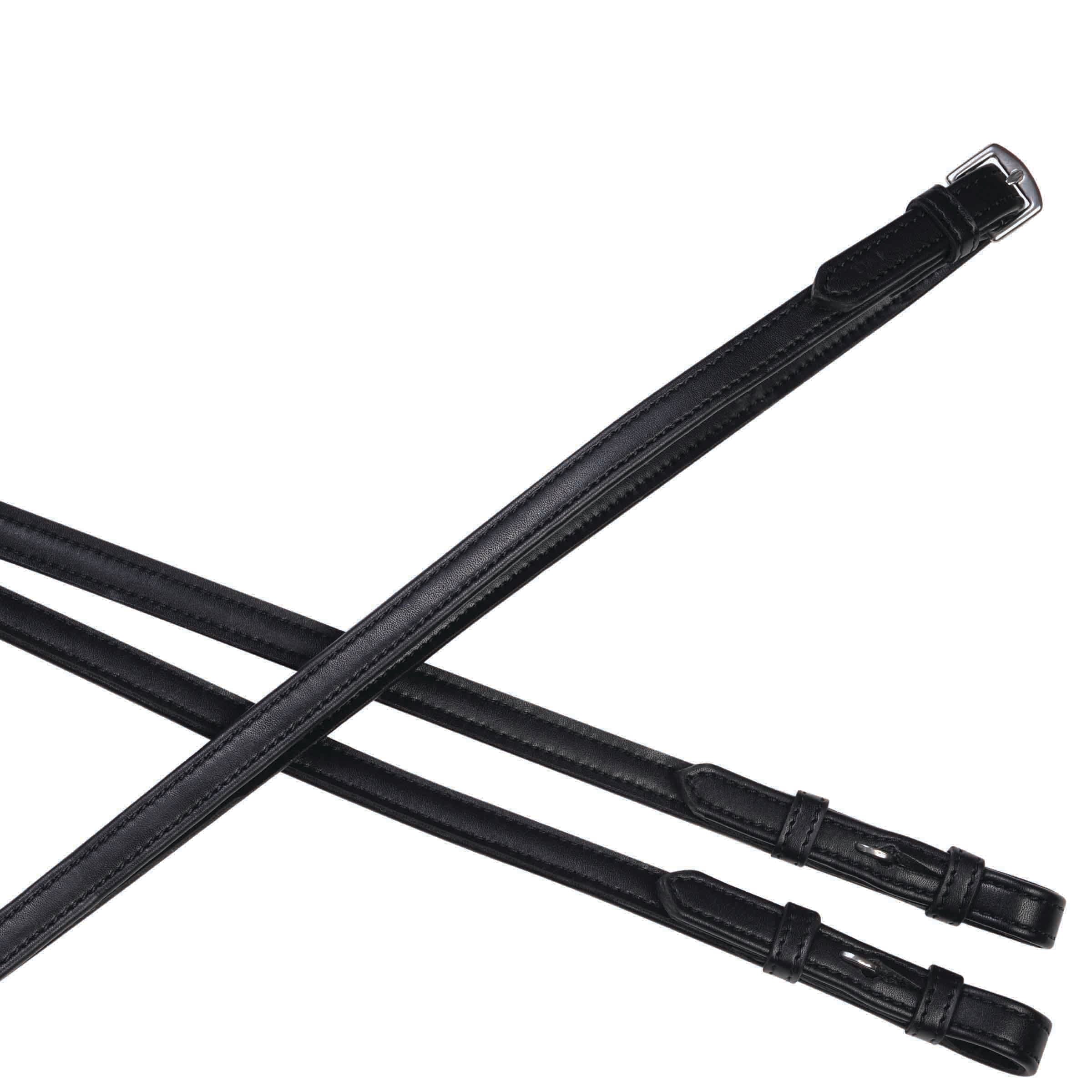 image_main - Black - Collegiate Syntovia+ Plain Flat Reins - .jpg