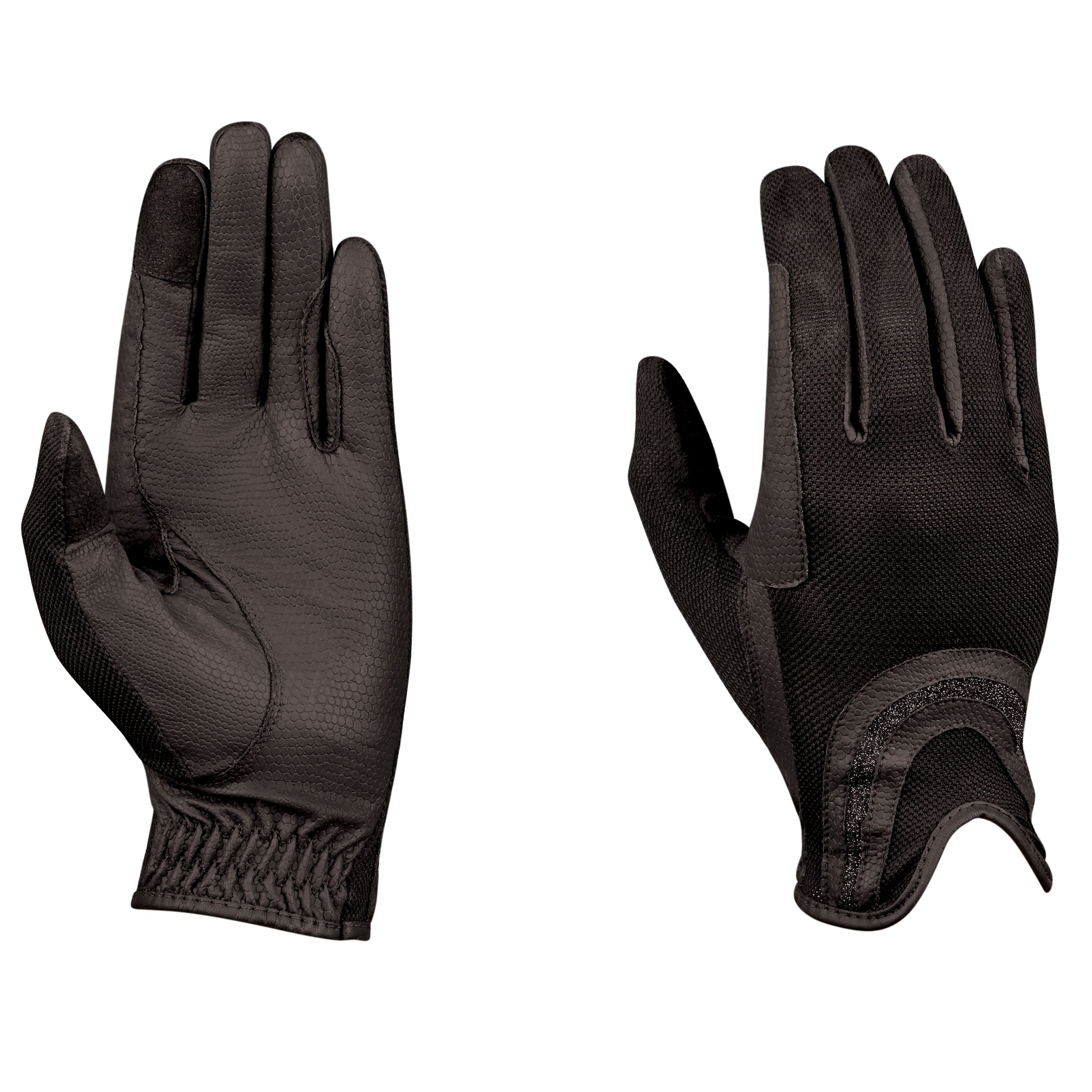 image_main - Black - Dublin Pull On Glitter Mesh Back Riding Gloves - .jpg