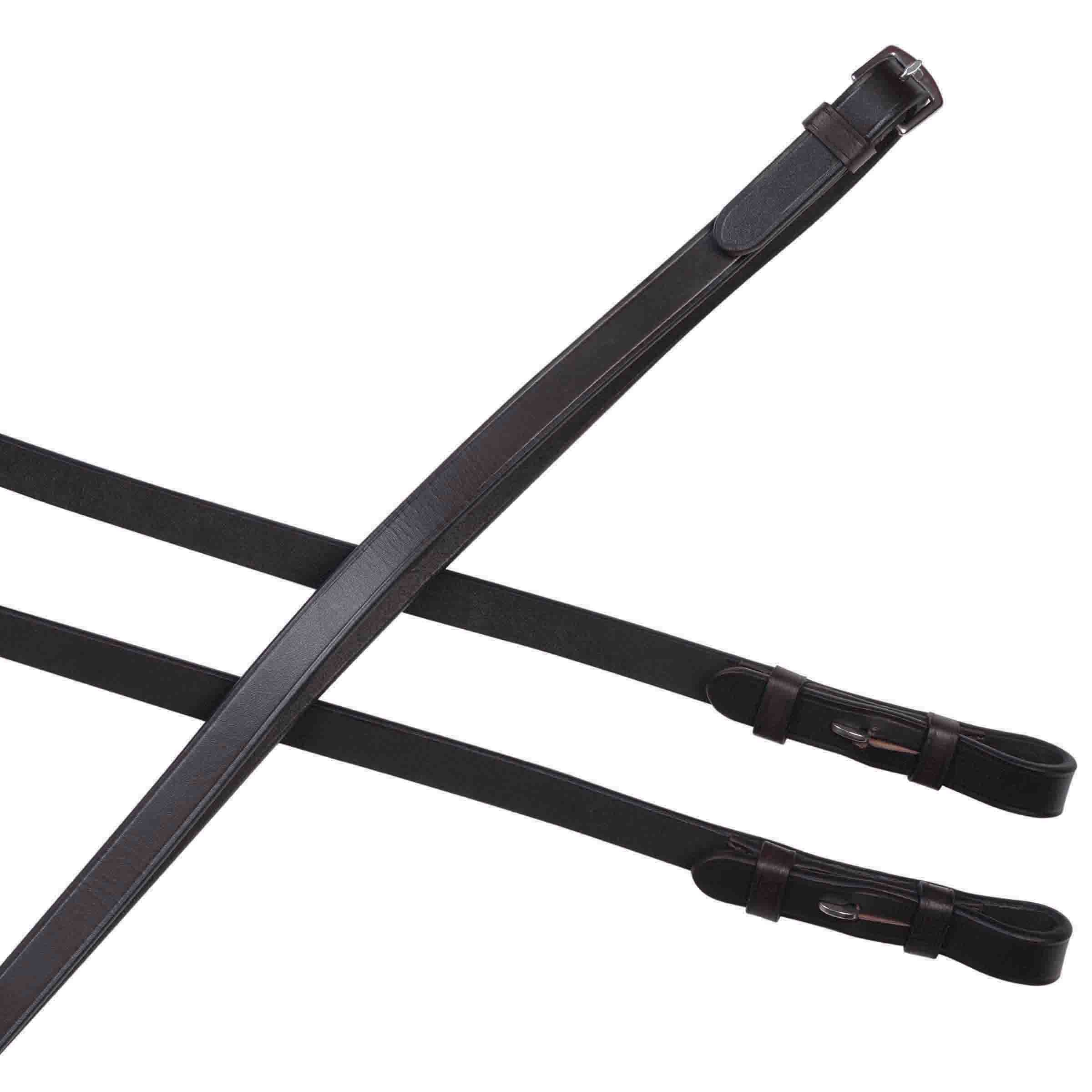 image_main - Brown - Collegiate Essential Plain Flat Reins - .jpg