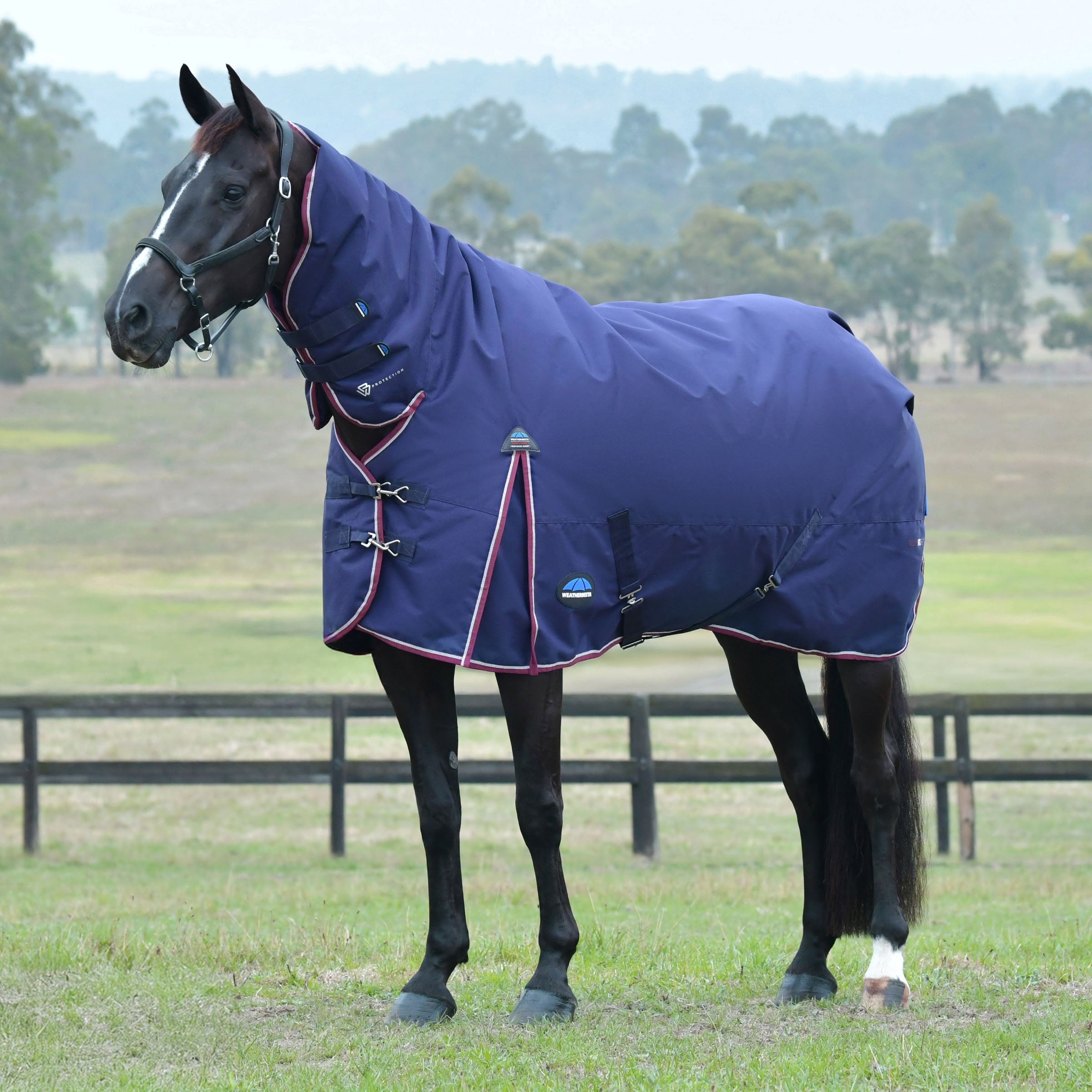 image_main - Navy/Burgundy - WeatherBeeta ComFiTec Essential Turnout Combo 360g - .jpg
