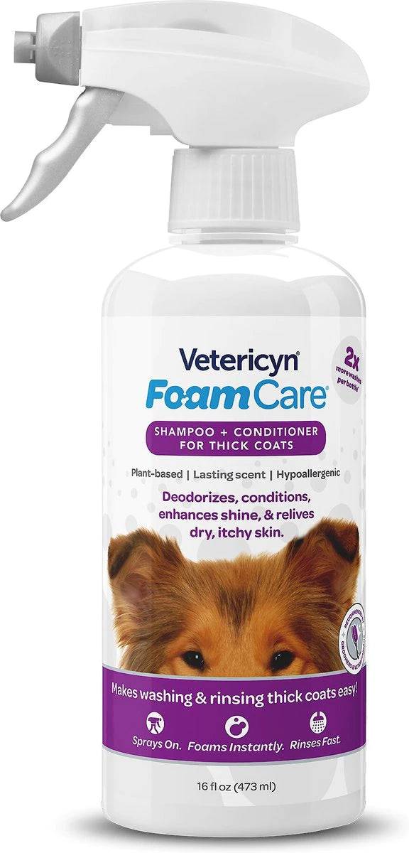 Vetericyn FoamCare® Shampoo/Conditioner for Thick Coats 16oz - Equine Exchange Tack Shop