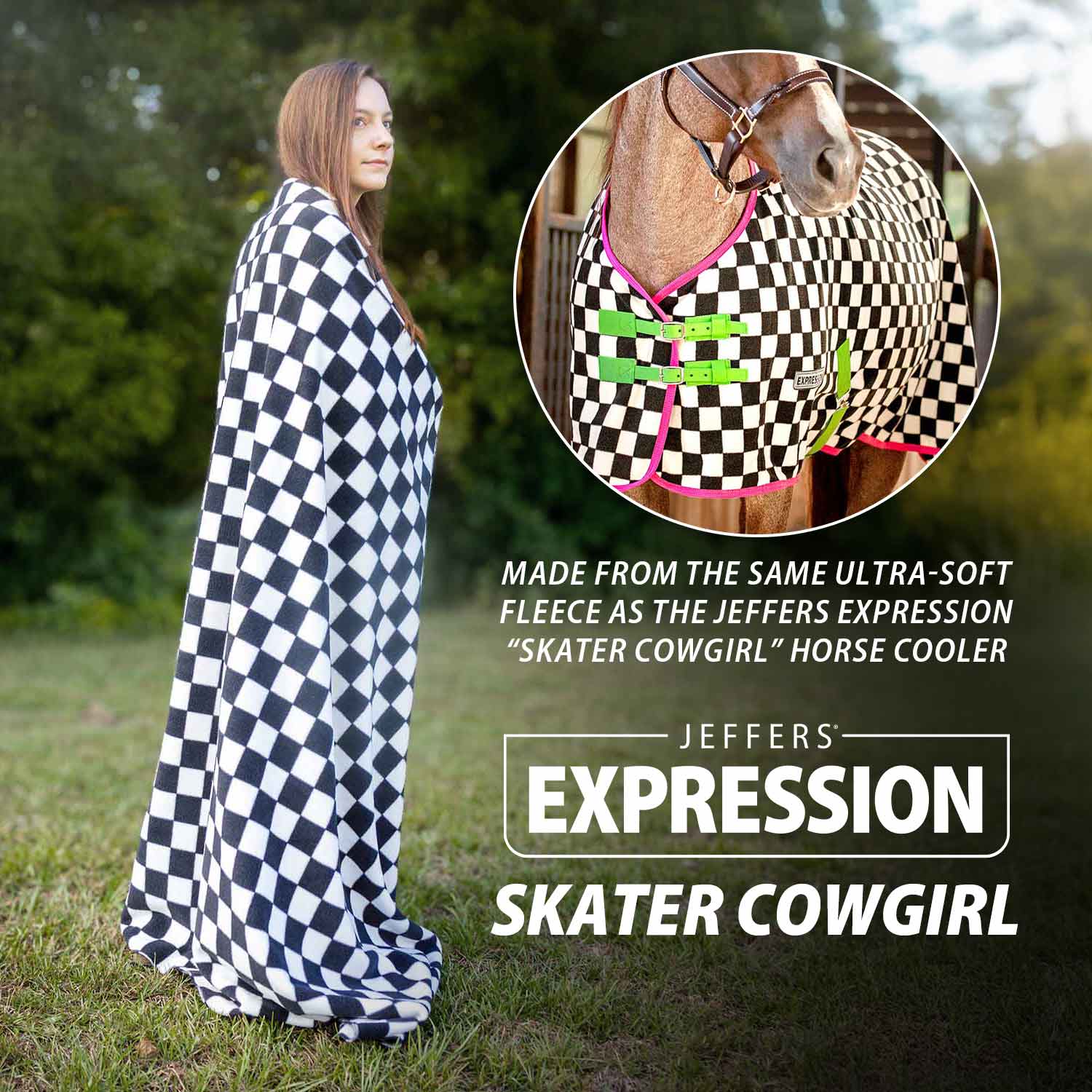 Jeffers Expression Oversized Fleece Throw Blanket, 60" x 84" - Equine Exchange Tack Shop