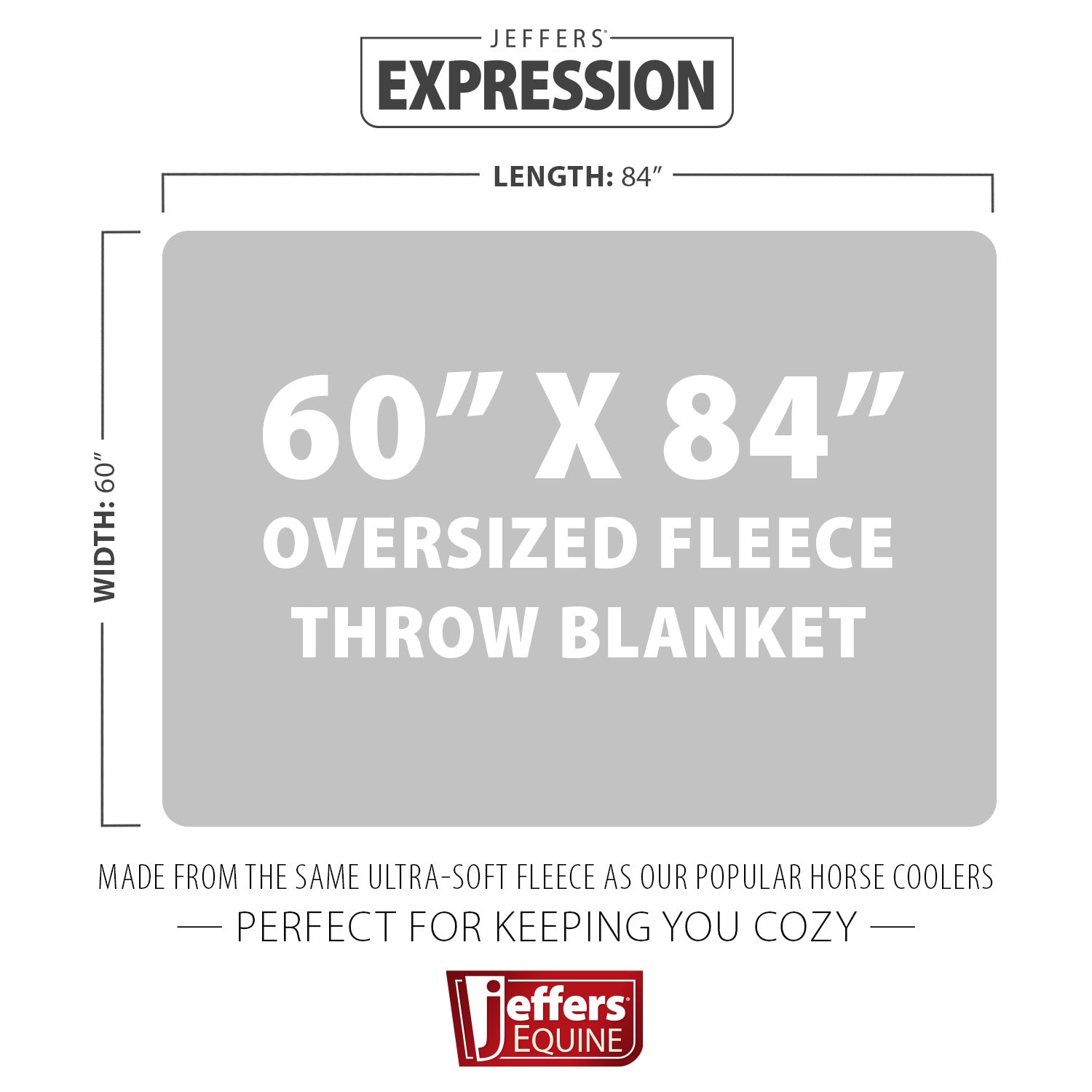 Jeffers Expression Oversized Fleece Throw Blanket, 60" x 84" - Equine Exchange Tack Shop