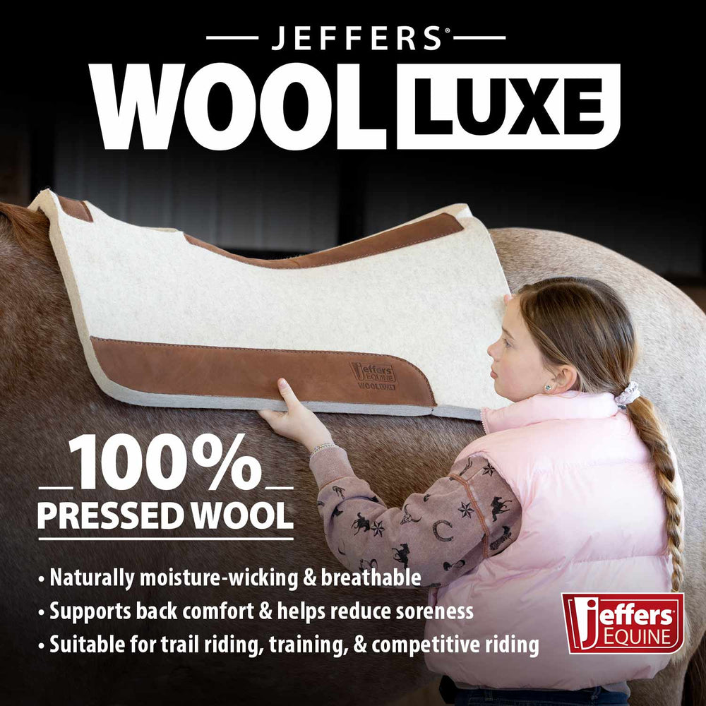 WoolLuxe 100% Wool Western Saddle Pad – Cushioned, Breathable, and Shock-Absorbing