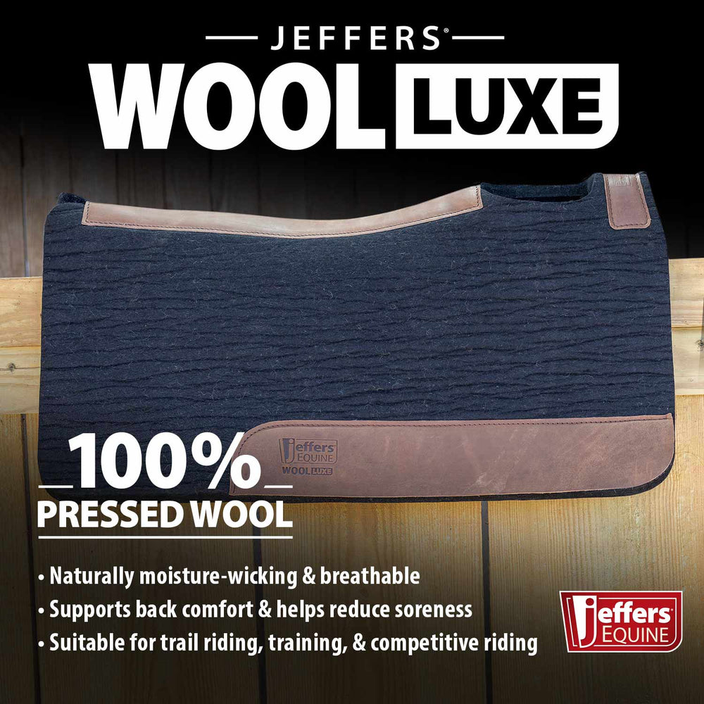 WoolLuxe 100% Wool Western Saddle Pad – Cushioned, Breathable, and Shock-Absorbing