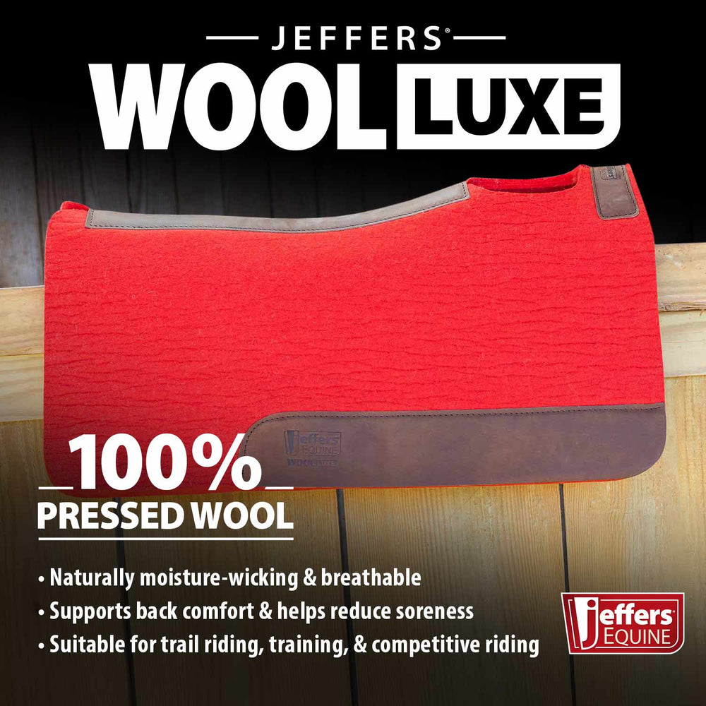 WoolLuxe 100% Wool Western Saddle Pad – Cushioned, Breathable, and Shock-Absorbing