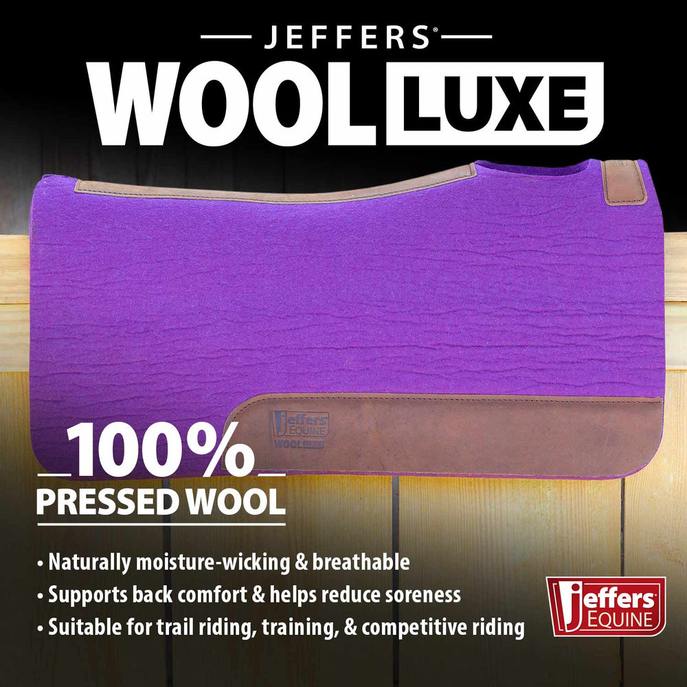 WoolLuxe 100% Wool Western Saddle Pad – Cushioned, Breathable, and Shock-Absorbing