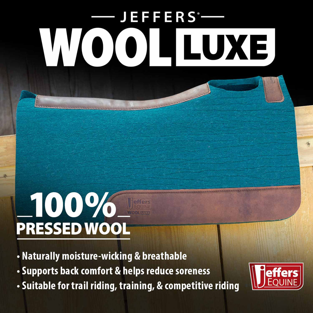 WoolLuxe 100% Wool Western Saddle Pad – Cushioned, Breathable, and Shock-Absorbing