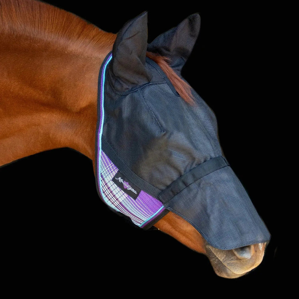 UViator CatchMask - Soft Mesh Ears with Forelock Opening and Removable Nose - 90% UV Blocking - Equine Exchange Tack Shop
