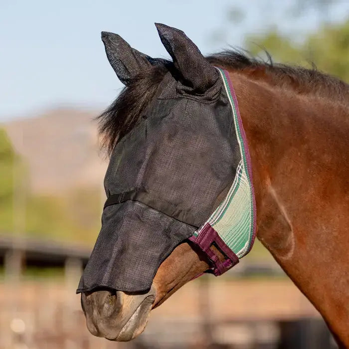 UViator CatchMask - Soft Mesh Ears with Forelock Opening and Removable Nose - 90% UV Blocking - Equine Exchange Tack Shop