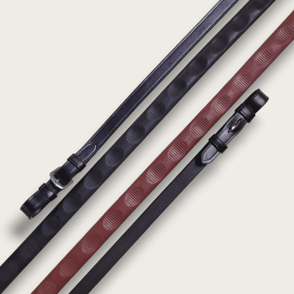 KL Select Red Barn Thumb Grip Rubber Reins - Equine Exchange Tack Shop