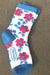 Mackey Equine Modern Vintage Bamboo Crew Sock Poppy Floral - Equine Exchange Tack Shop