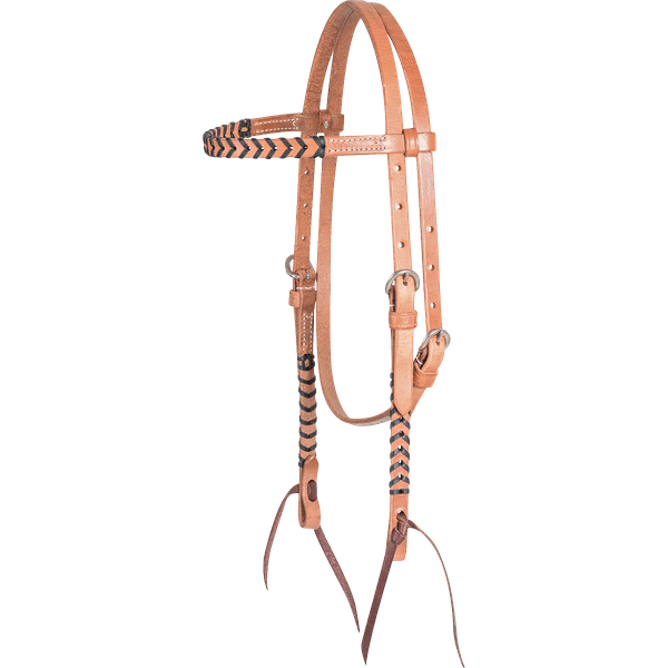 Western Browband Headstall with Colored Lace