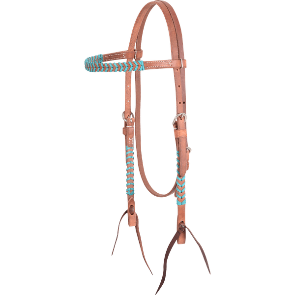 Western Browband Headstall with Colored Lace
