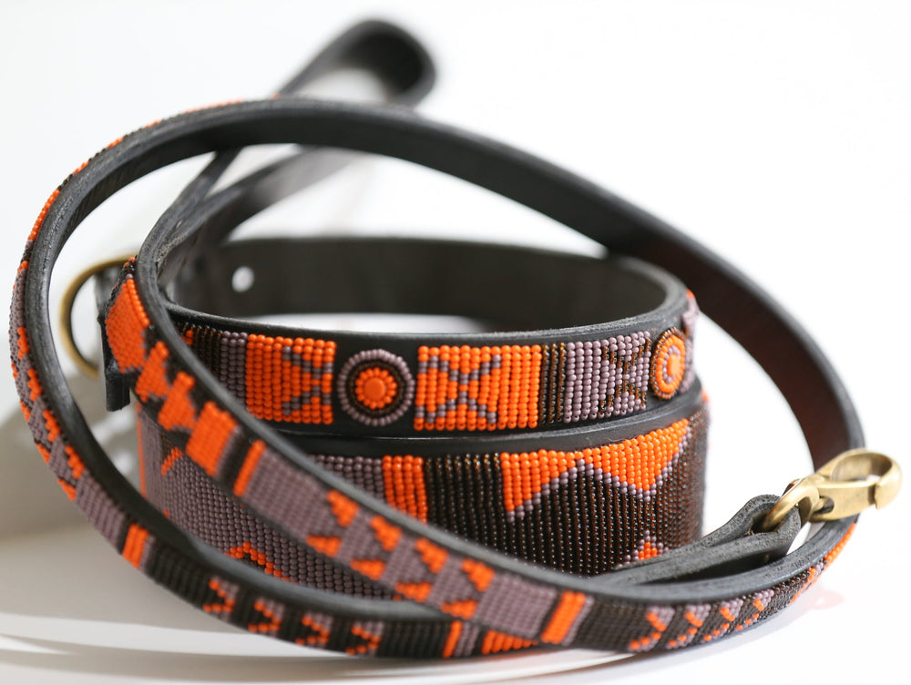 Marula Beaded Dog Lead - Equine Exchange Tack Shop