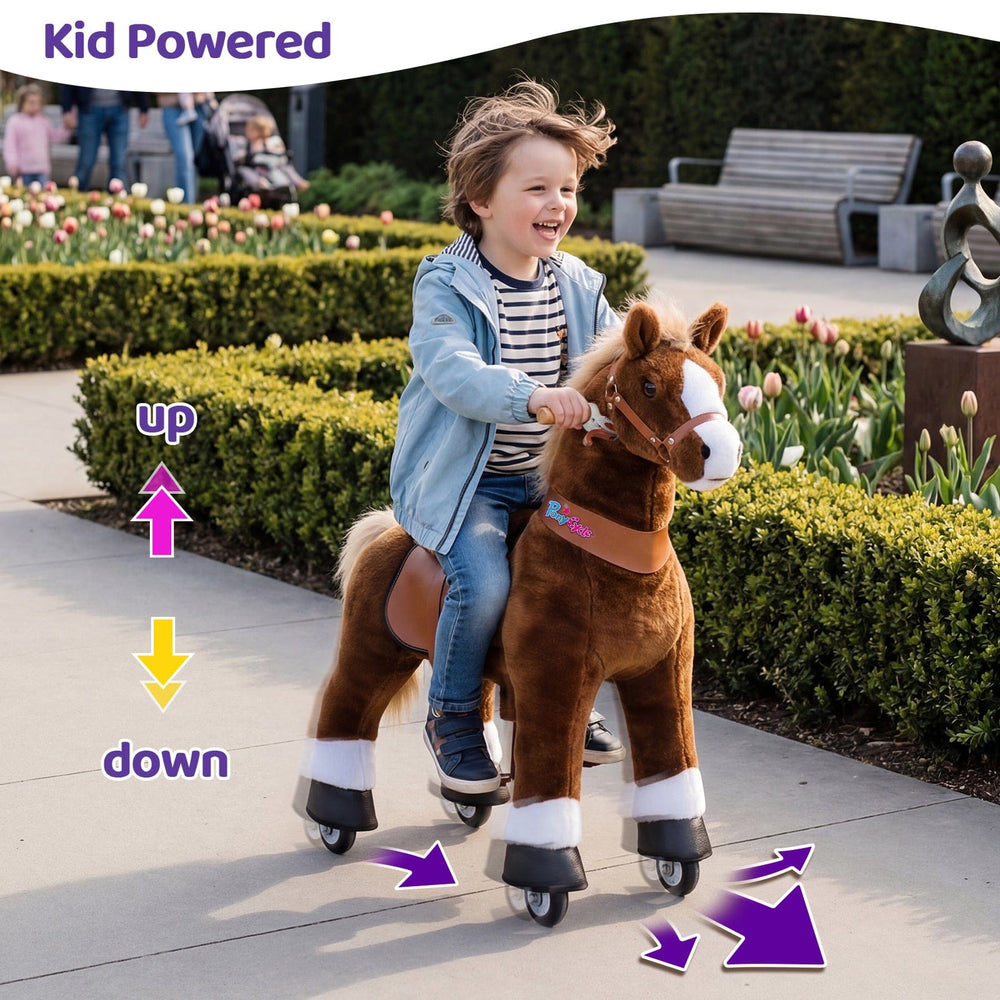 Brown Horse Ride-On Toy - Age 4–7